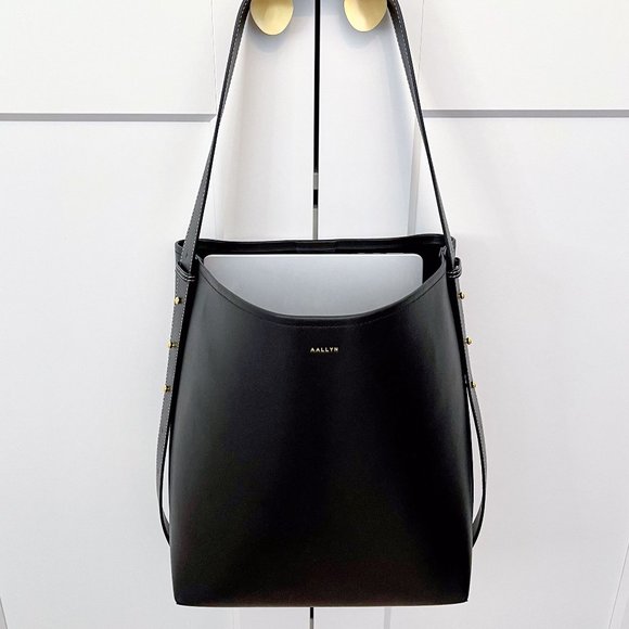 Jolina Leather Bucket Tote - Black - Picture 1 of 13